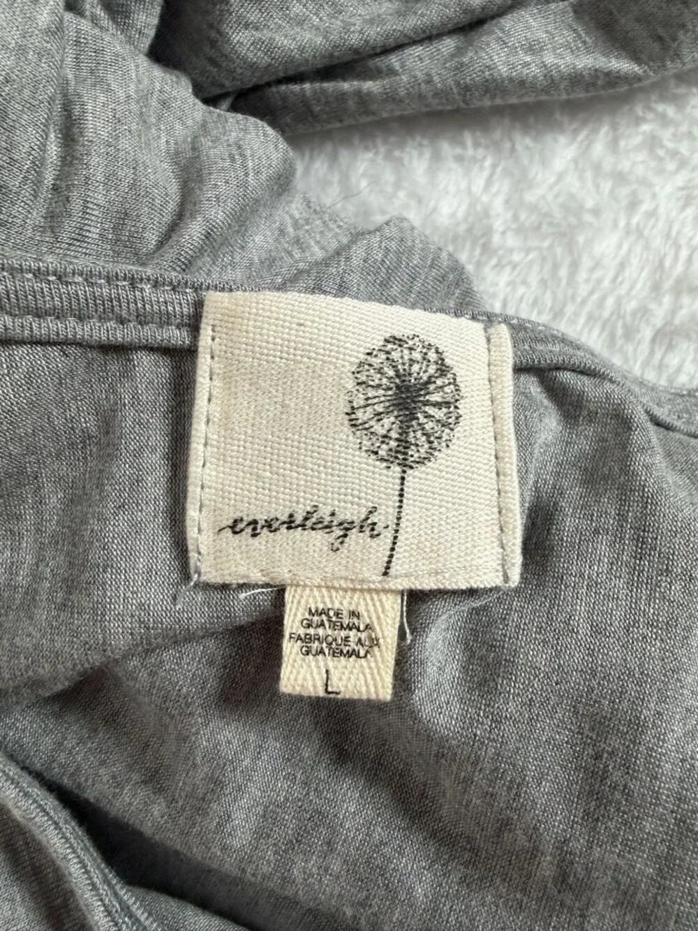 Everleigh Top Womens Large Gray Knit Tunic Lace Trim 3/4 Sleeve Hi Low Swing - Picture 3 of 8